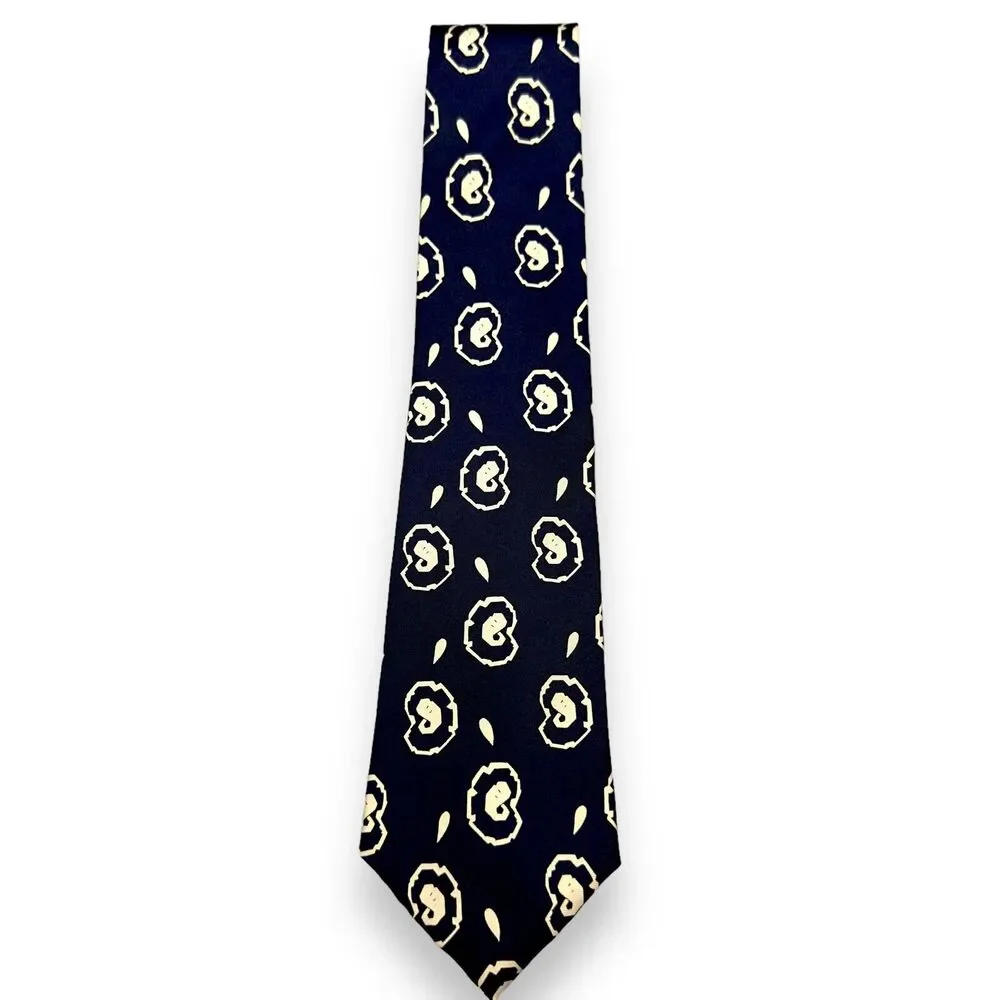 Perry Ellis Mens‎ Silk Dress Tie Made in USA Vintage Geometric Pattern 56